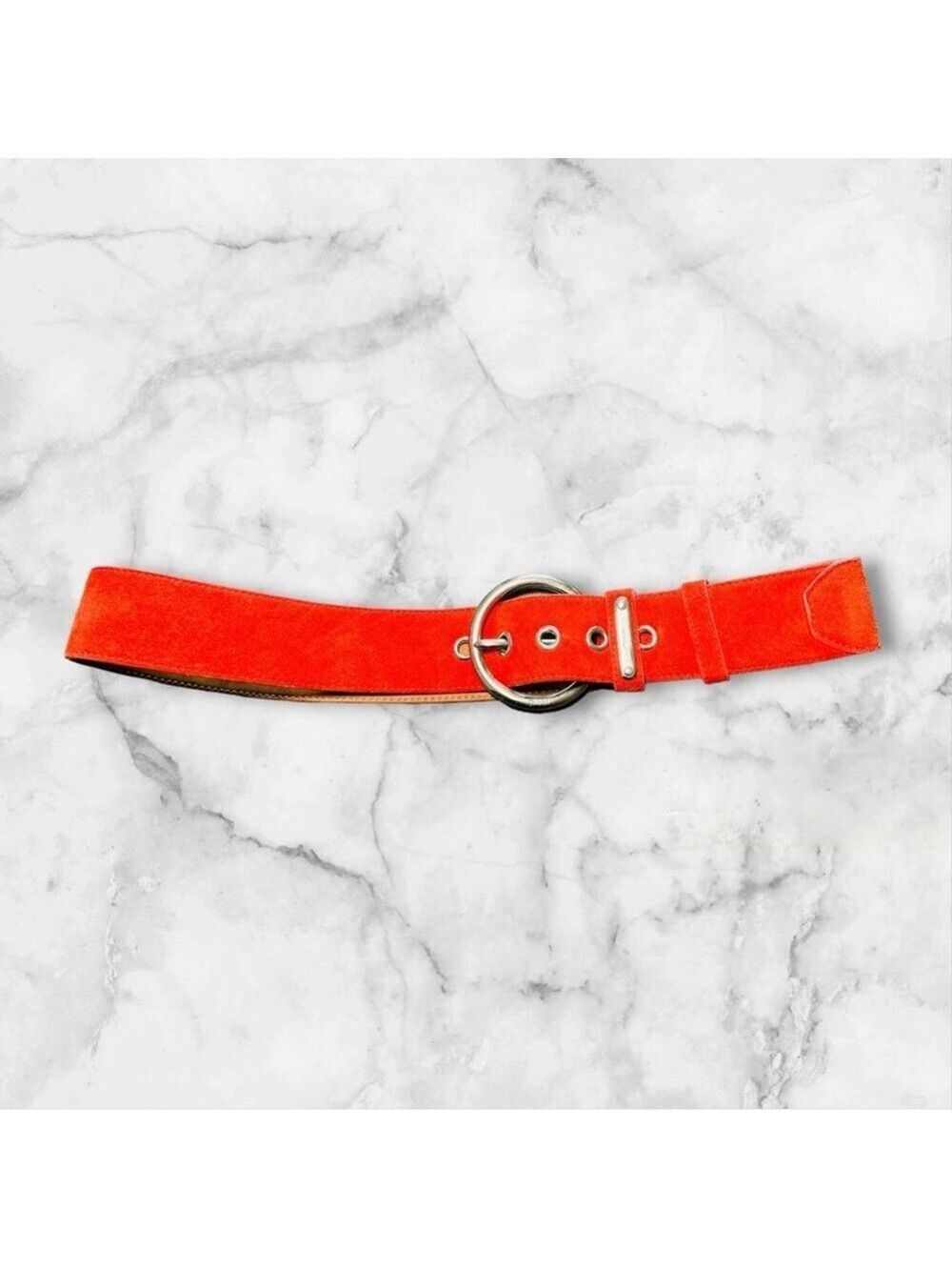 Prada women’s suede belt SZ 85/34 Red/Orange